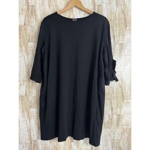 Clara Sunwoo Black‎ Ruffle Sleeve Tunic Top Dress Size Large Made in USA